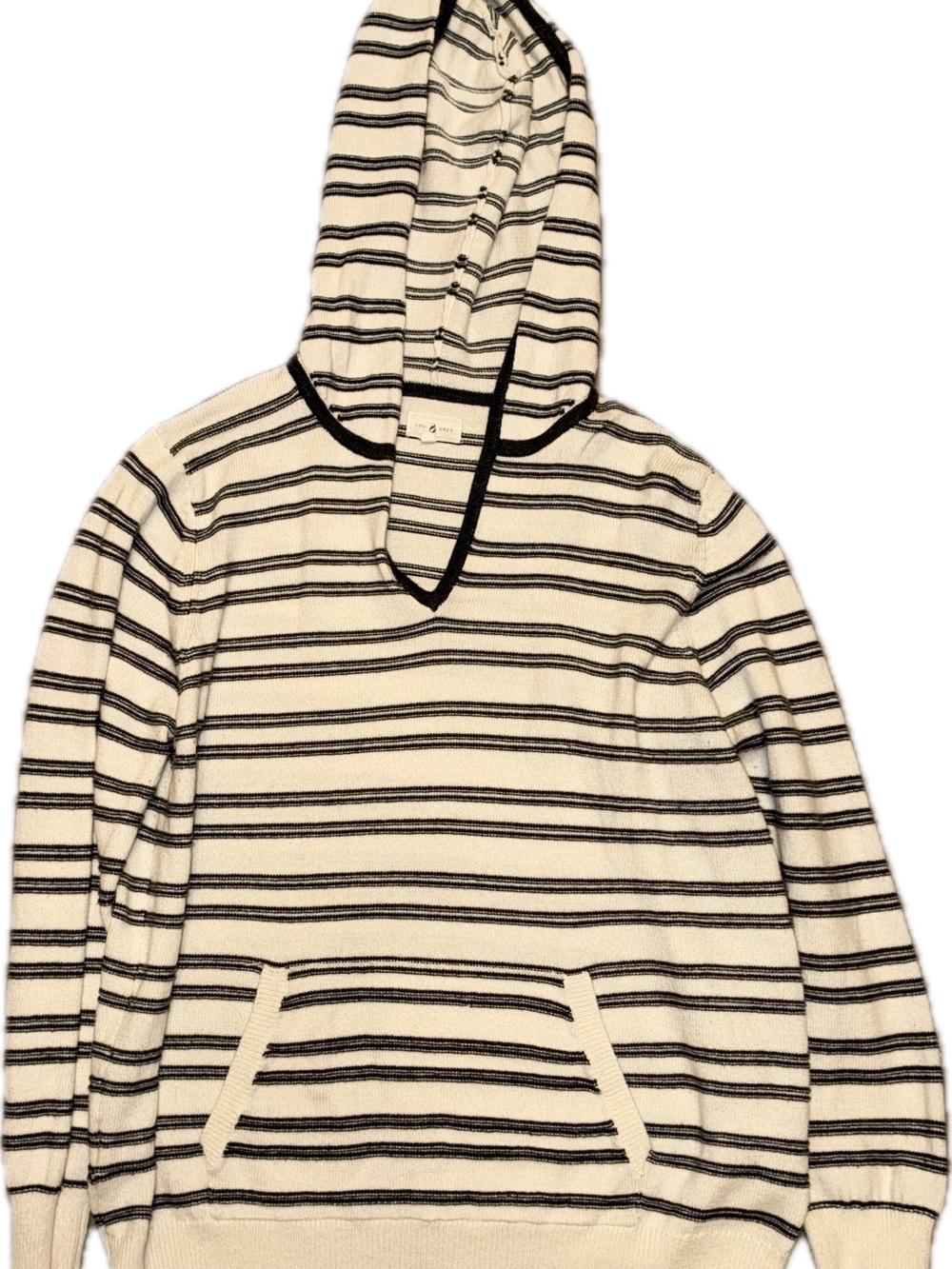 Lou & Grey Cream and Navy Striped Hooded Pullover
